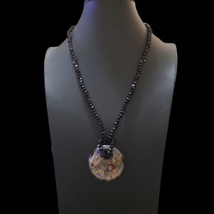 Handmade By Boho Vibes Crystal and Glass Necklace 23" Lot 10